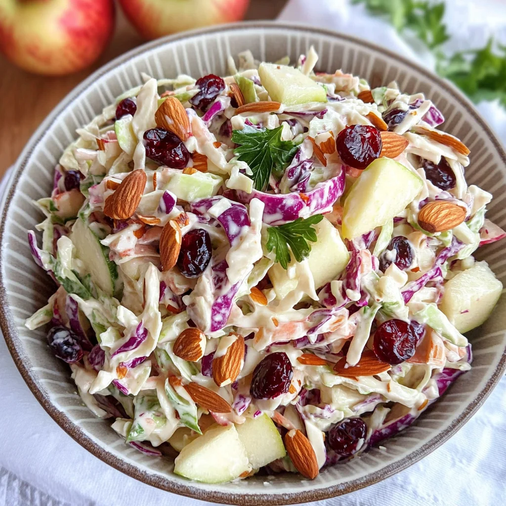Apple Cranberry and Almond Coleslaw