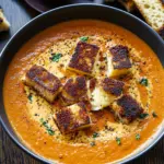 Creamy Tomato Bisque with Grilled Cheese Croutons