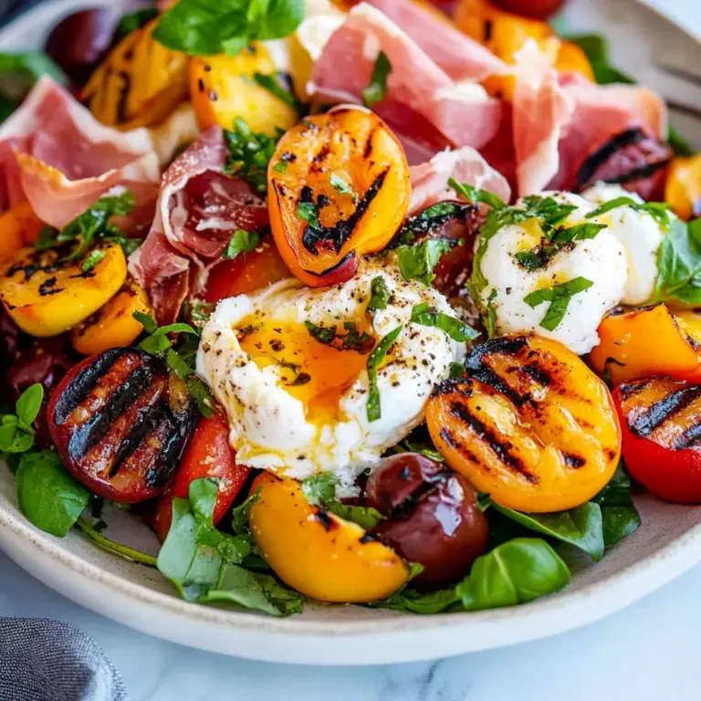 Grilled Nectarine Burrata Prosciutto Salad