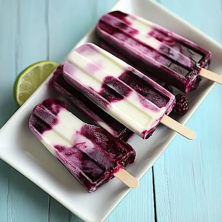 Blackberry Lime Cheesecake Popsicles
