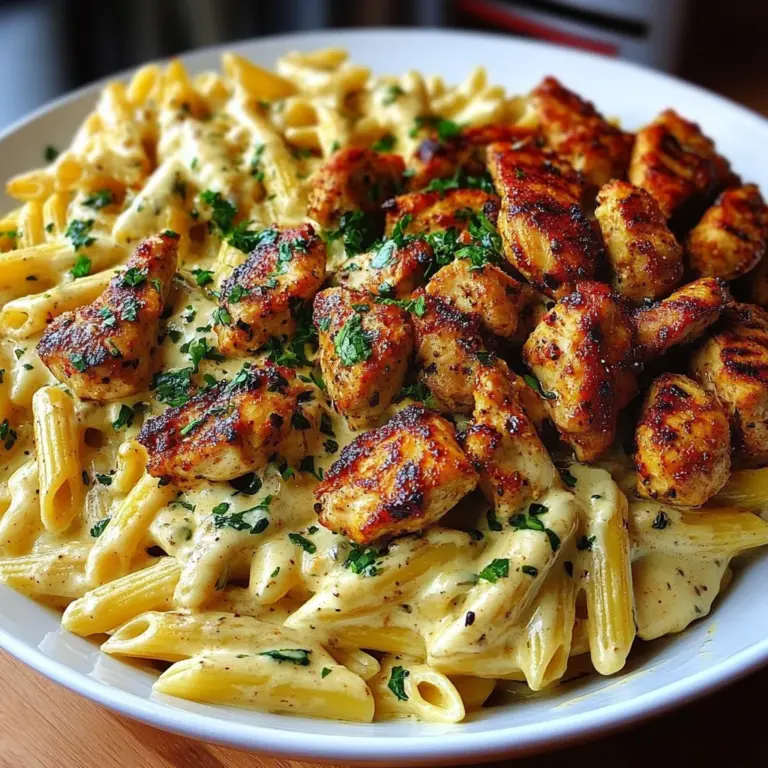 Creamy Cajun Chicken Bites with Penne in Garlic Butter Sauce