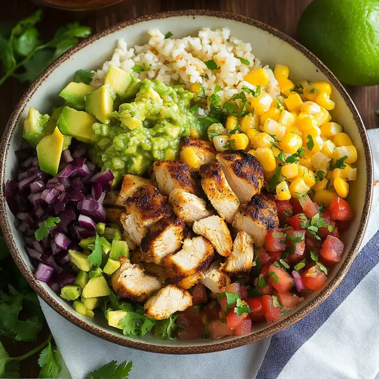 Grilled Chicken Burrito Bowls with Avocado Salsa
