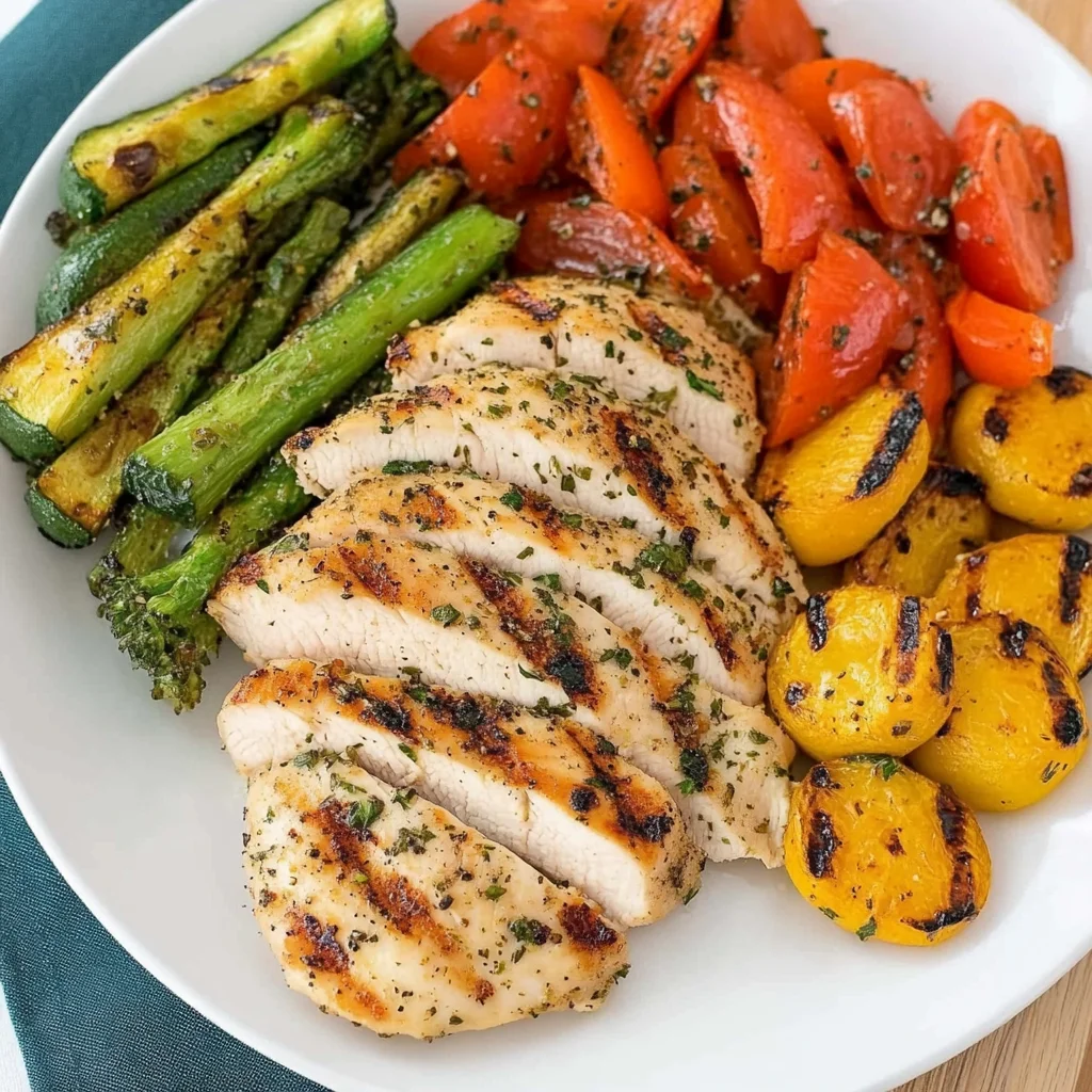 Grilled Garlic and Herb Chicken and Veggies