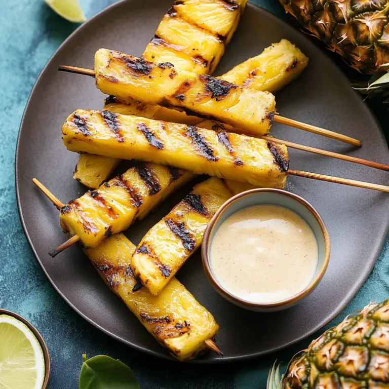 Grilled Pineapple with Coconut Vanilla Extract (Alcohol-Free) Sauce