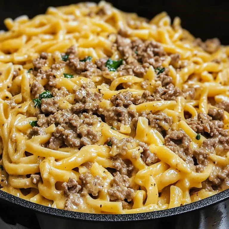 One-Pot Creamy Beef and Garlic Butter Pasta