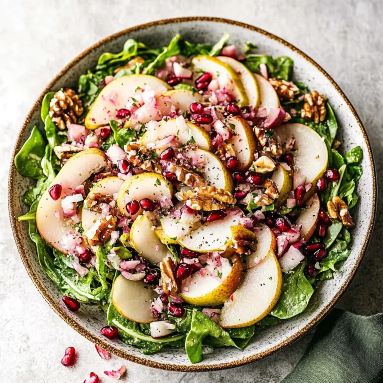 Pear Salad with Creamy Pomegranate Dressing
