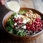 Pomegranate, Kale, and Wild Rice Salad with Walnuts and Feta