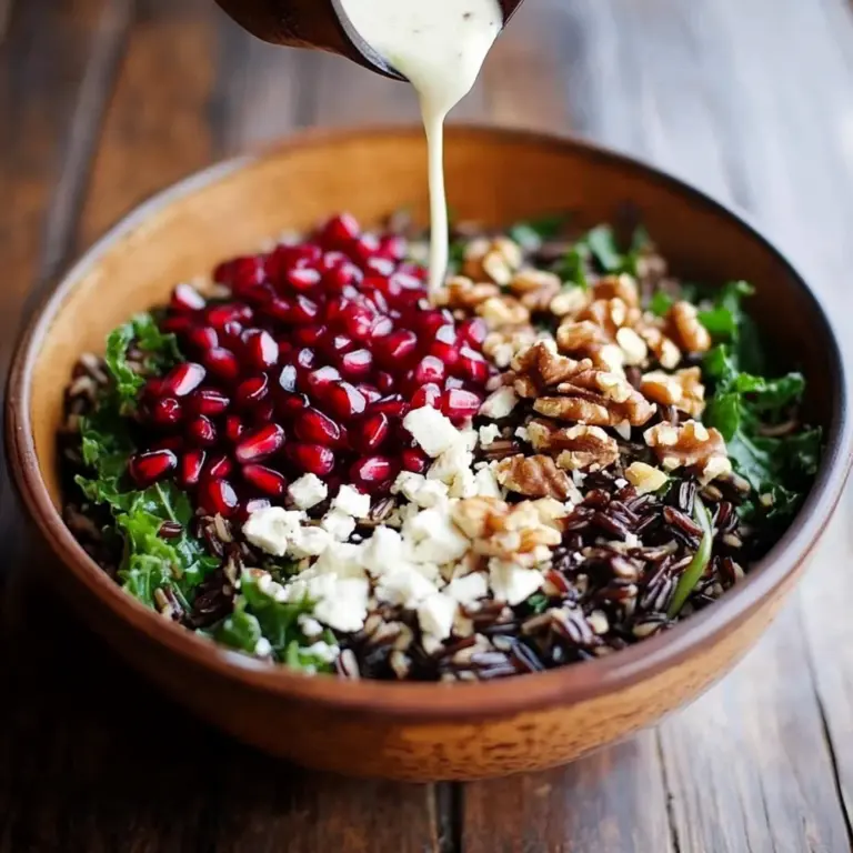 Pomegranate, Kale, and Wild Rice Salad with Walnuts and Feta