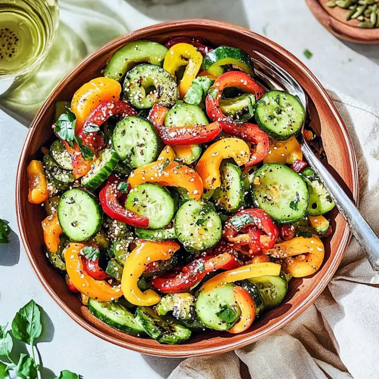 Viral TikTok Cucumber & Bell Pepper Salad