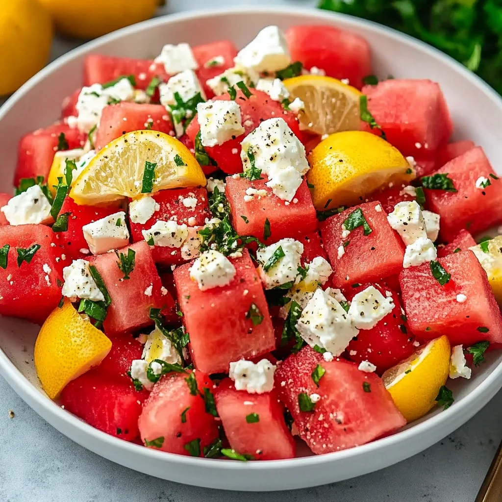 5-Minute Watermelon Feta Salad : Light & Refreshing