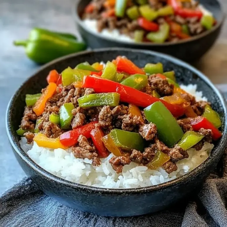 Beef and Pepper Rice Bowls