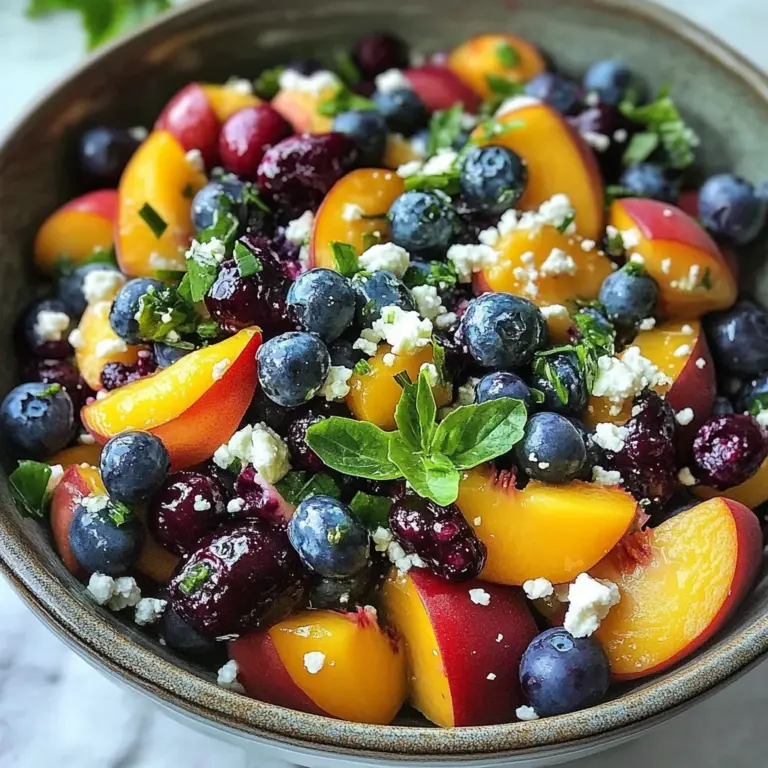 Blueberry Peach Feta Salad
