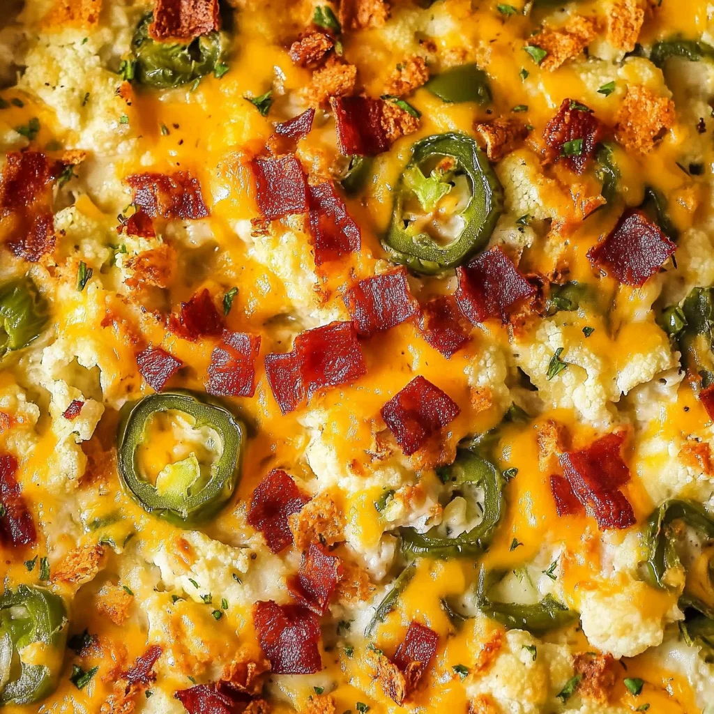 Cauliflower Jalapeno Popper Casserole