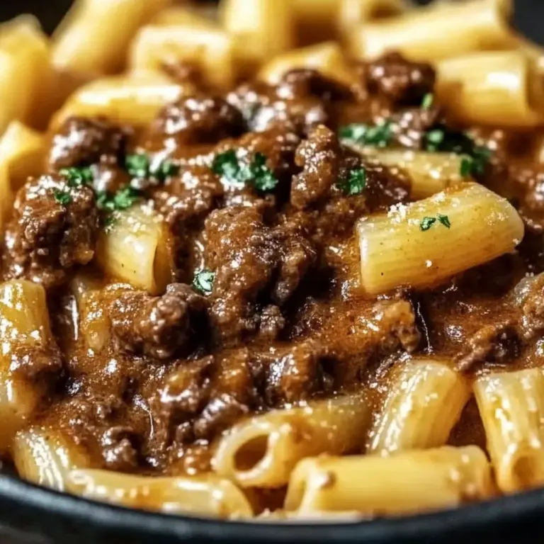 Creamy Garlic Beef Pasta