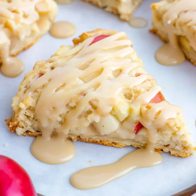 Moist Apple Scones with Maple Glaze