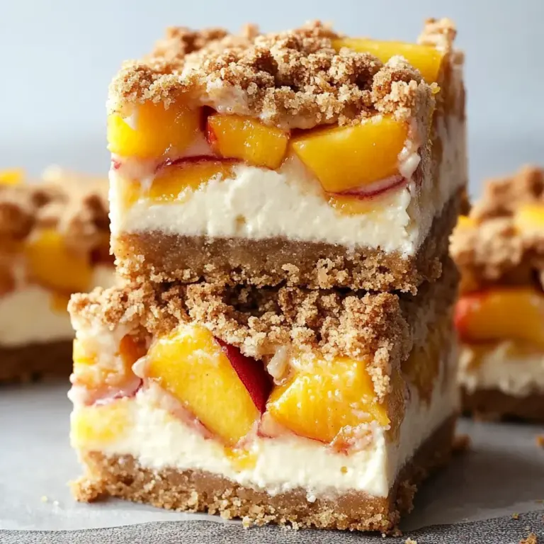 Peaches and Cream Desserts: Irresistible Peach Cobbler Cheesecake Bars for Every Occasion