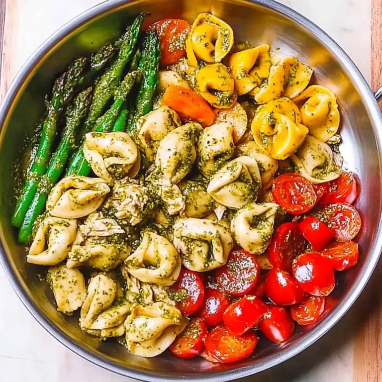 Pesto Chicken Tortellini and Veggies