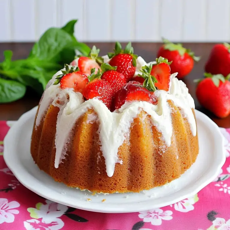 Strawberry bundt cake with swirl