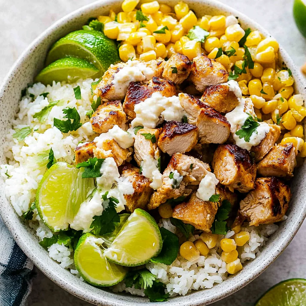 Street Corn Chicken Rice Bowl