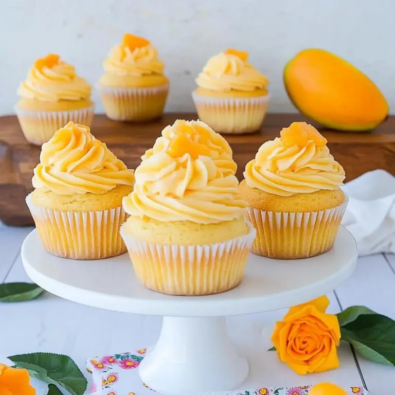 Tropical Mango Vanilla Cupcakes