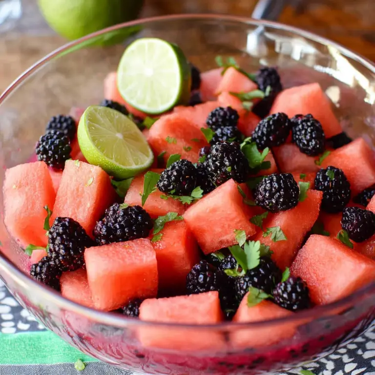 Watermelon Blackberry Lime Salad