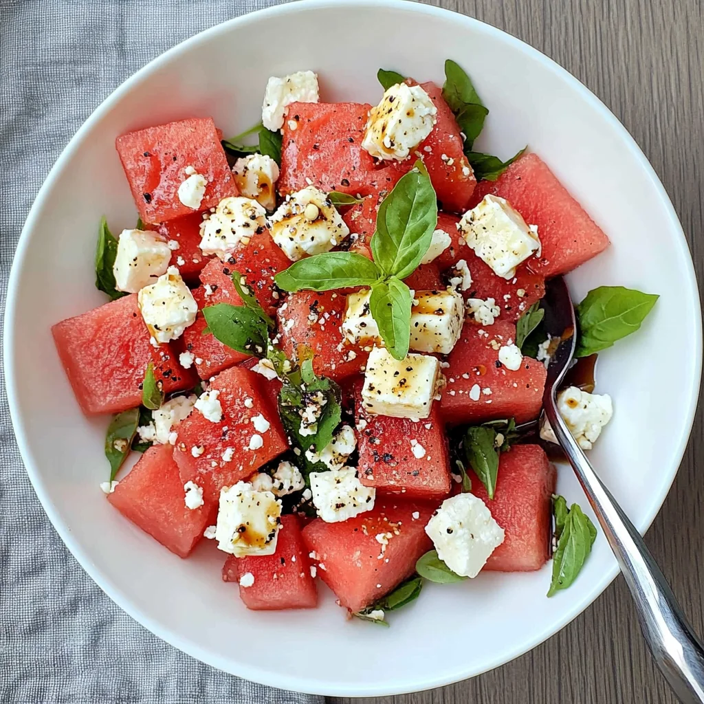 Watermelon and Feta Salad with Honey Balsamic Vinaigrette