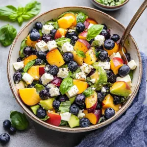 Blueberry Peach Feta Salad