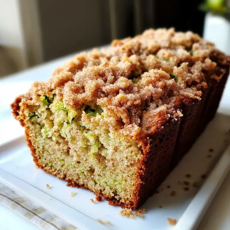 Cinnamon Streusel Topped Zucchini Bread Bakery Style: A Stunning Loaf