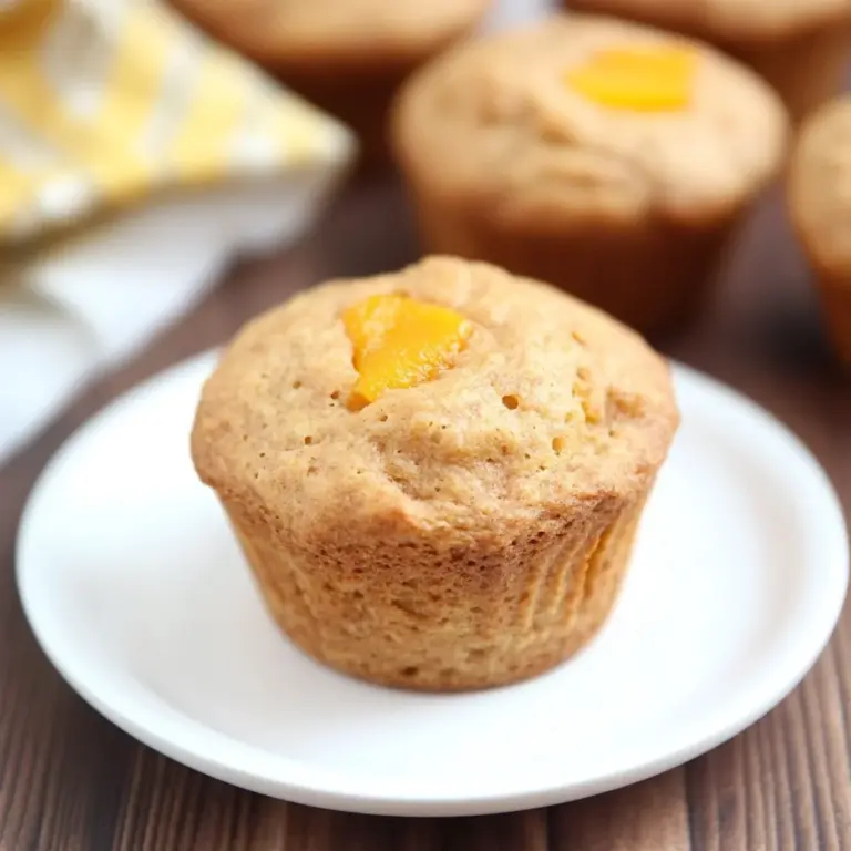 Healthy Honey Peach Muffins