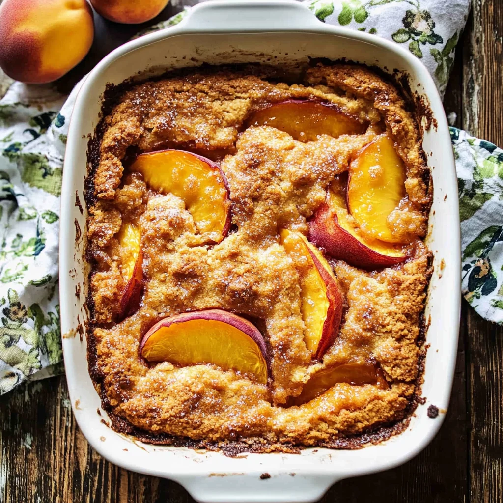 Old School Easy Brown Sugar Peach Cobbler