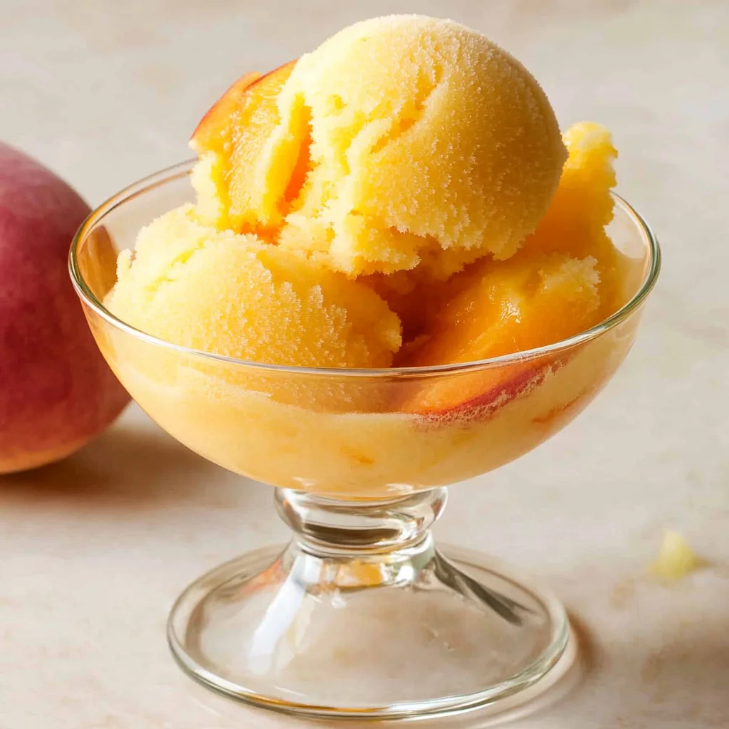 The Best Peach Sorbet Without Ice Cream Maker
