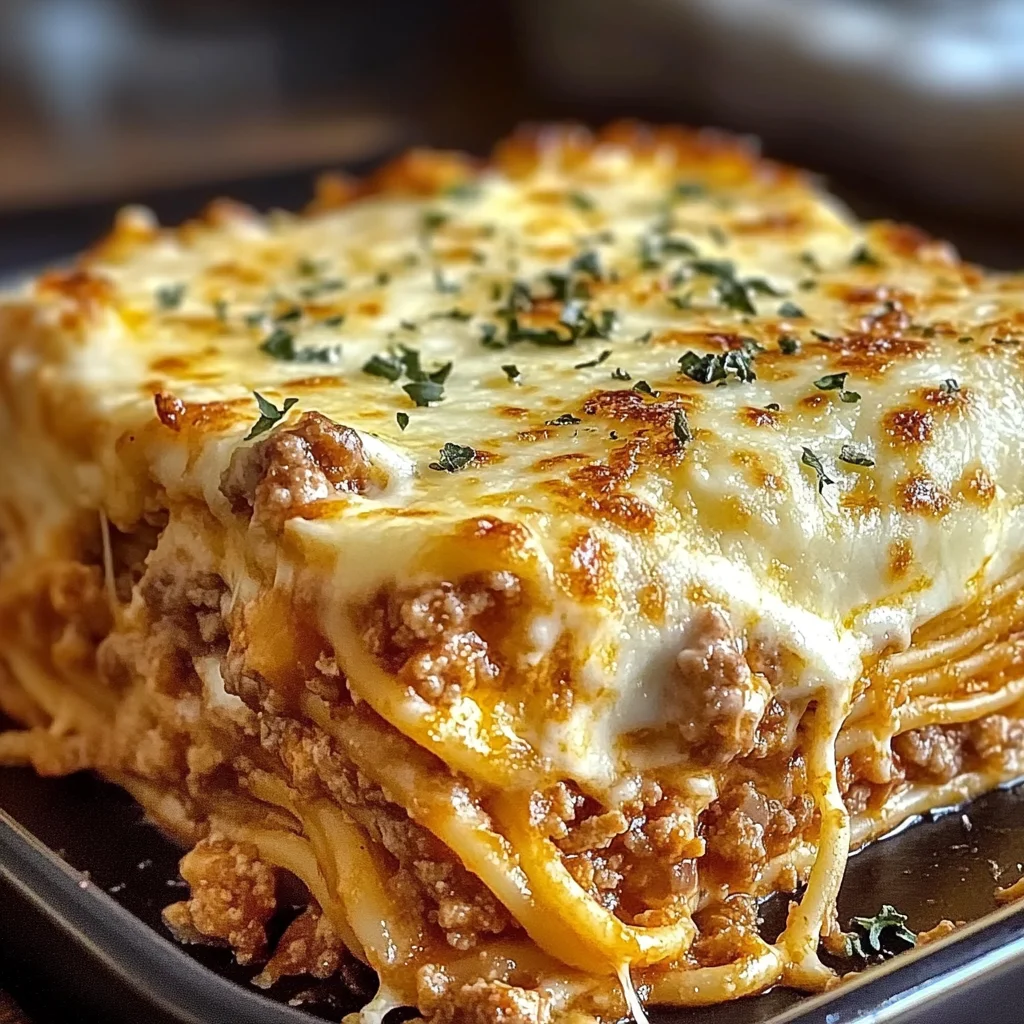 Baked Cream Cheese Spaghetti Casserole