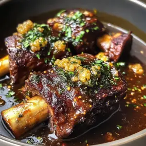 Braised Short Ribs & Lamb Shanks in Red Wine Herb Sauce