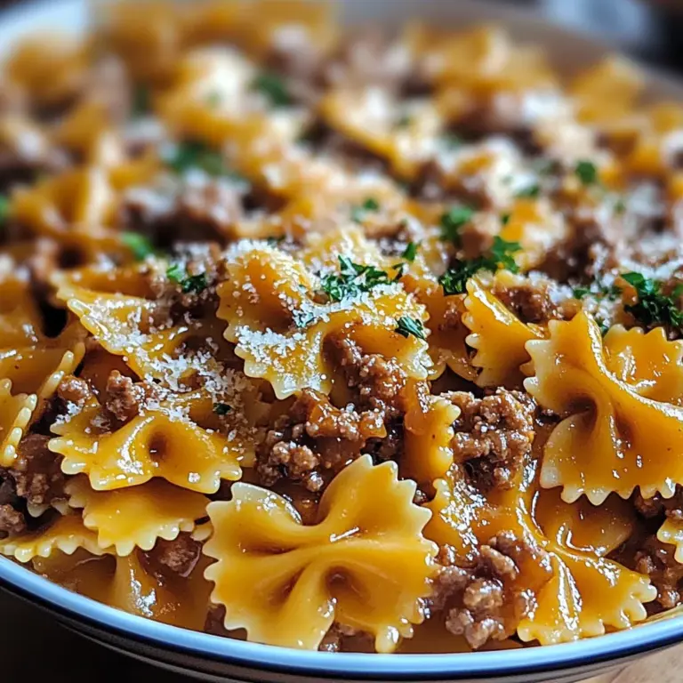 Cheesy Beef Bowtie Pasta with Garlic Butter Delights You!