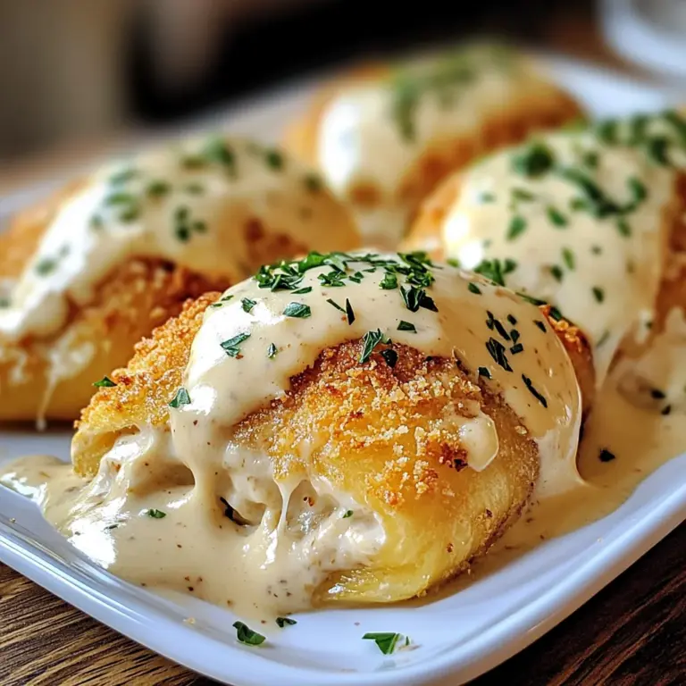 Chicken Pillows with Creamy Parmesan Sauce