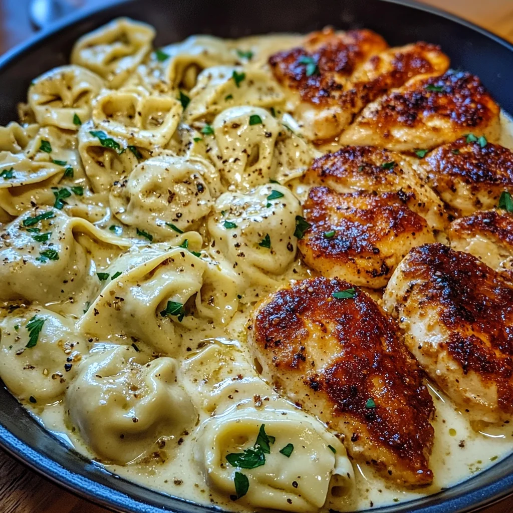 Creamy Cajun Chicken Tortellini in Garlic Mozzarella Sauce