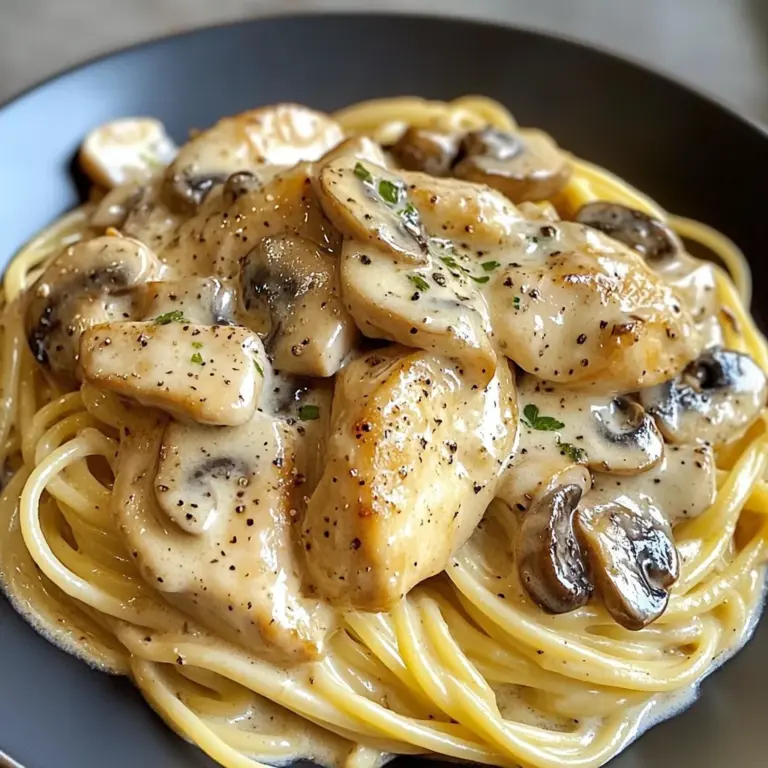 Creamy Garlic Chicken & Mushroom Pasta
