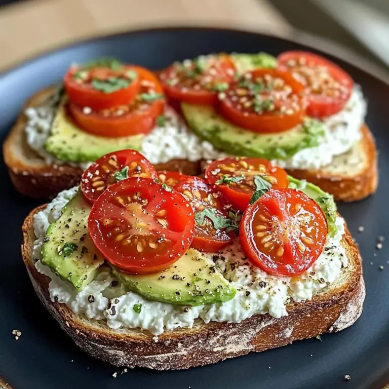 Creamy Tomato & Avocado Toast with Cottage Cheese