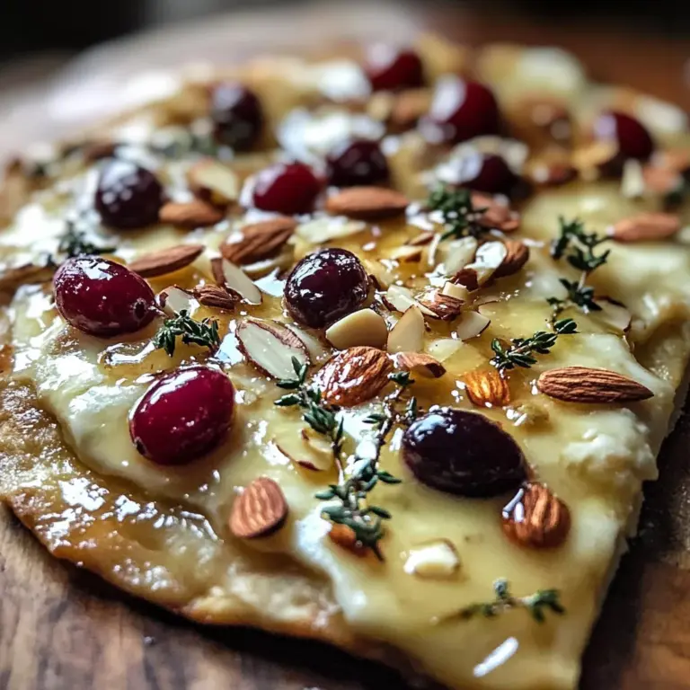 Crispy Flatbread with Brie, Cranberries & Toasted Almonds