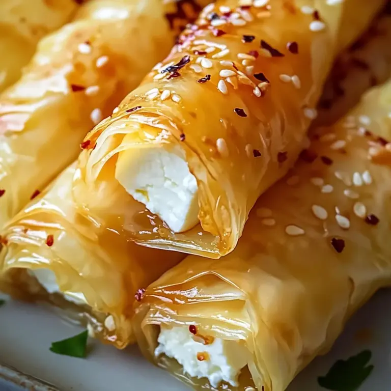 Feta Rolls with Chili Honey
