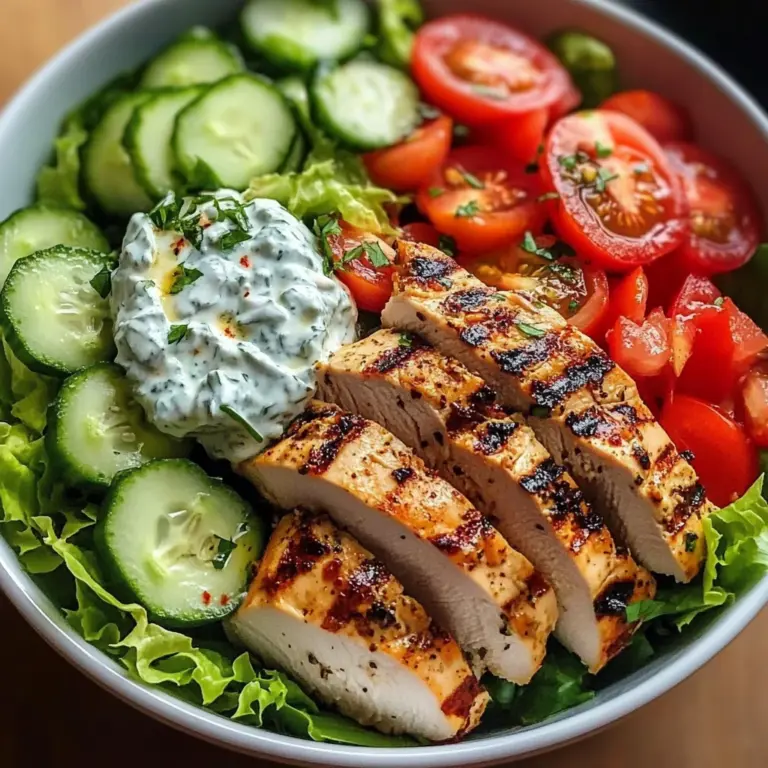 Greek Chicken Salad Bowl with Tzatziki