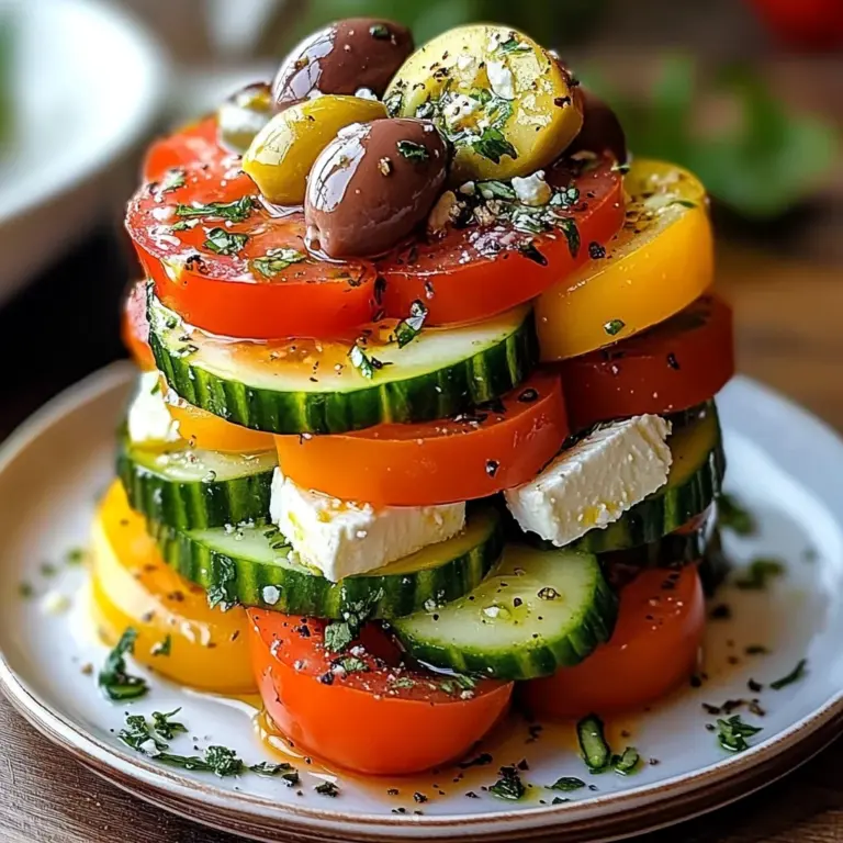 Greek Feta Salad Tower