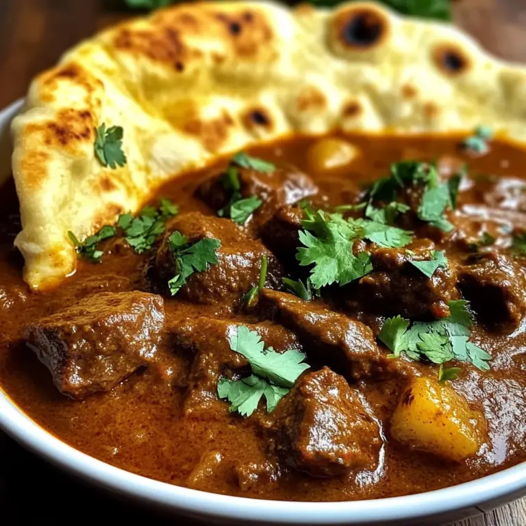 Indian-Style Beef Curry with Homemade Garlic Naan