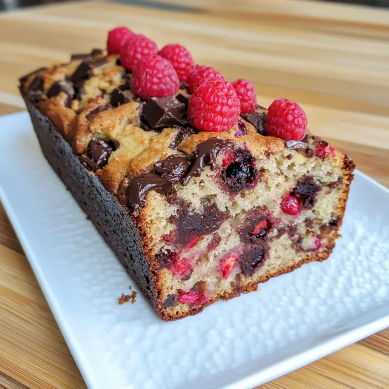 Raspberry Dark Chocolate Banana Bread