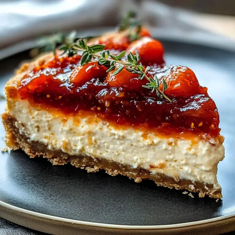 Savory Cheesecake with Roasted Tomato Jam & Parmesan Crust