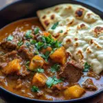 Slow-Cooked Lamb Curry with Garlic Naan