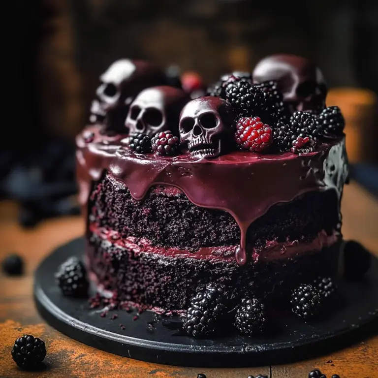 Spooky Black Velvet Halloween Cake