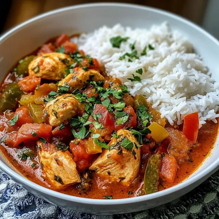 Tomato & Herb Chicken Stew with Fluffy Rice