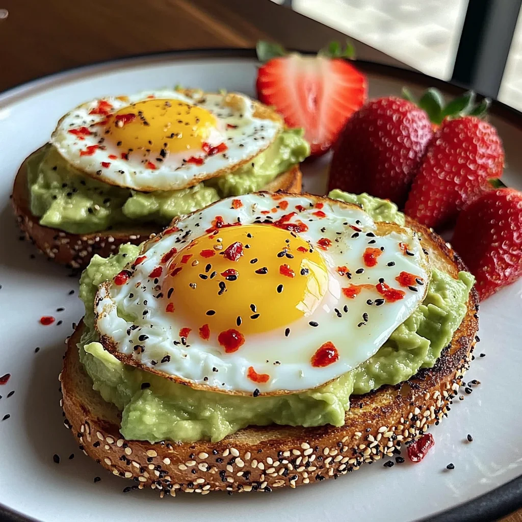 Avocado Egg Toast with Fresh Strawberries