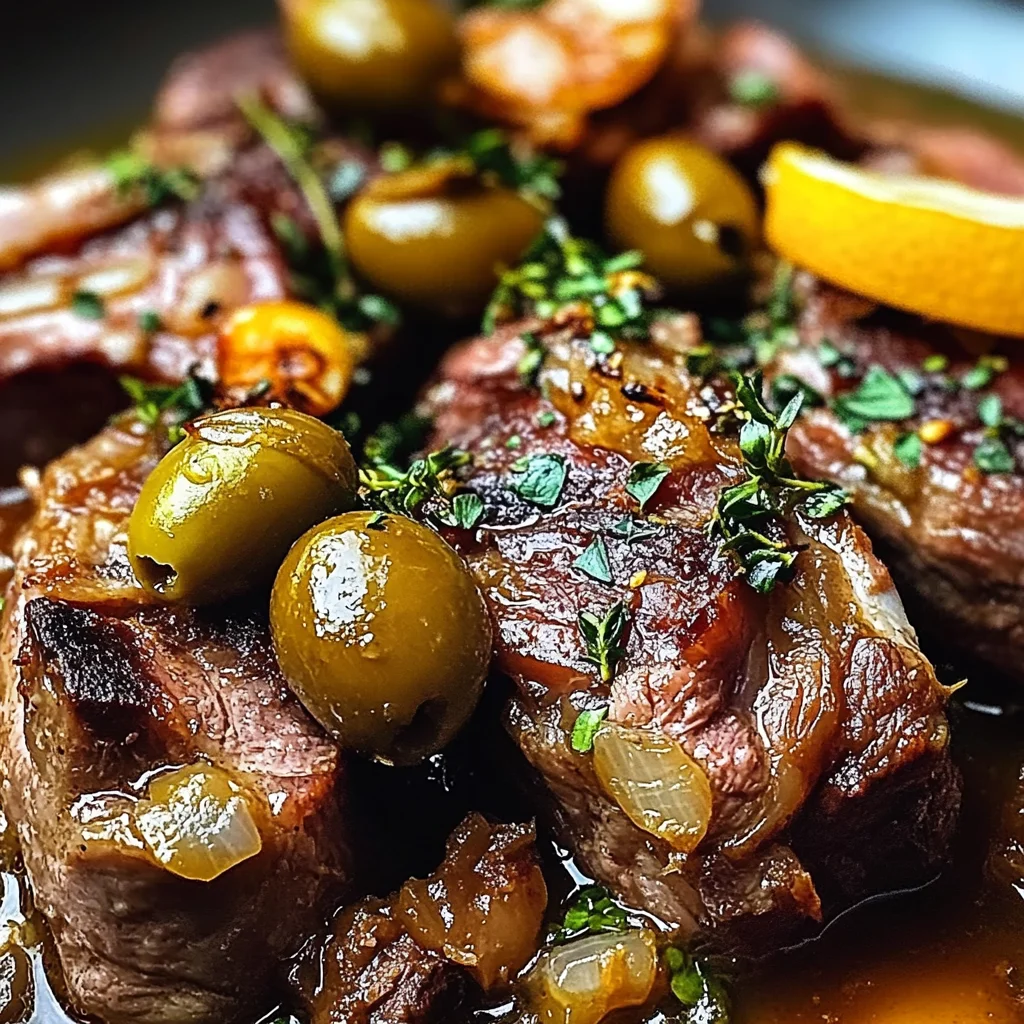 Braised Lamb Neck with Lemon, Olives & Warm Spices